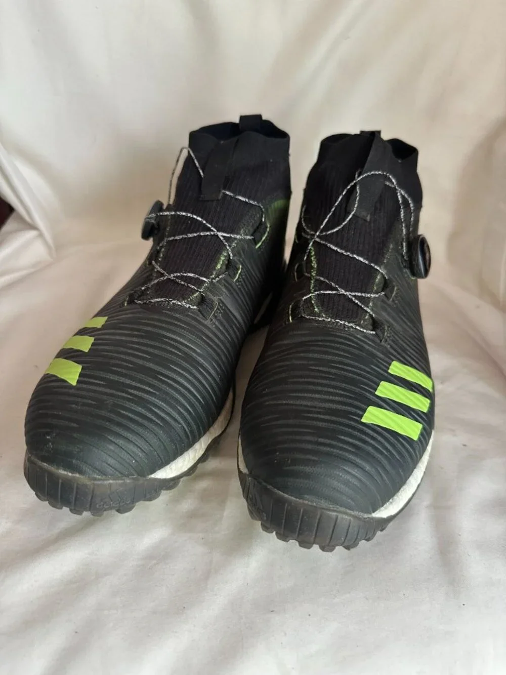 Adidas CodeChaos Spikeless Golf Shoes Mens Mid Black Green EE9105 Sz 11